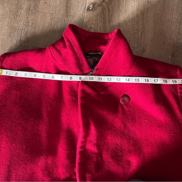 Vintage London Fog Red 100% Wool Lined Trench Coat Size 12-M - Picture 13 of 16